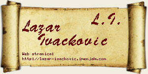Lazar Ivačković vizit kartica